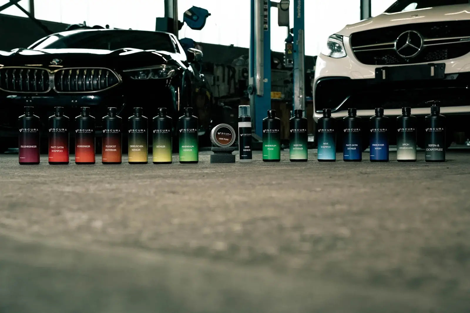 Viscura Autopflege Produktpalette für professionelle Fahrzeugpflege