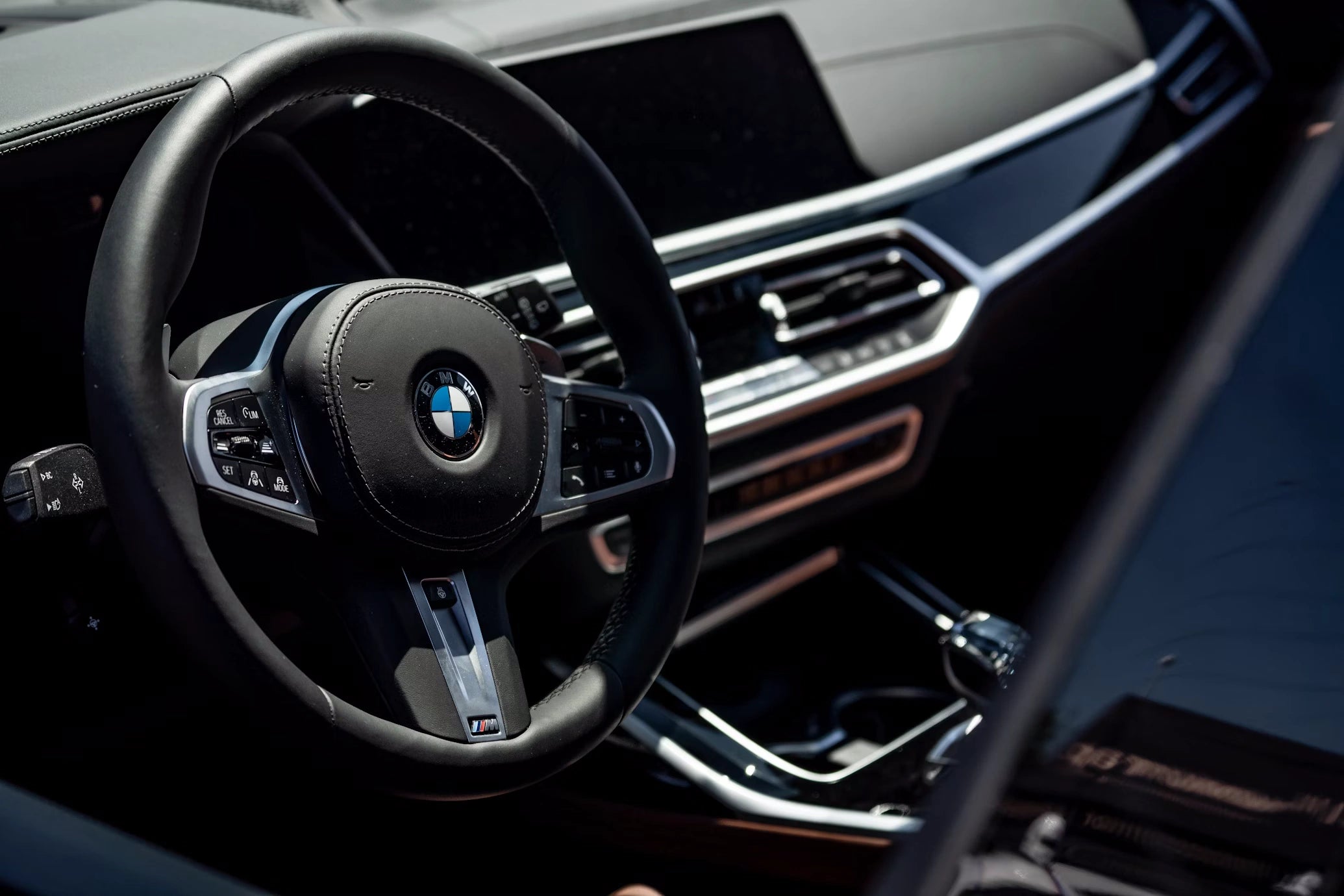 Leder Lenkrad eines BMW