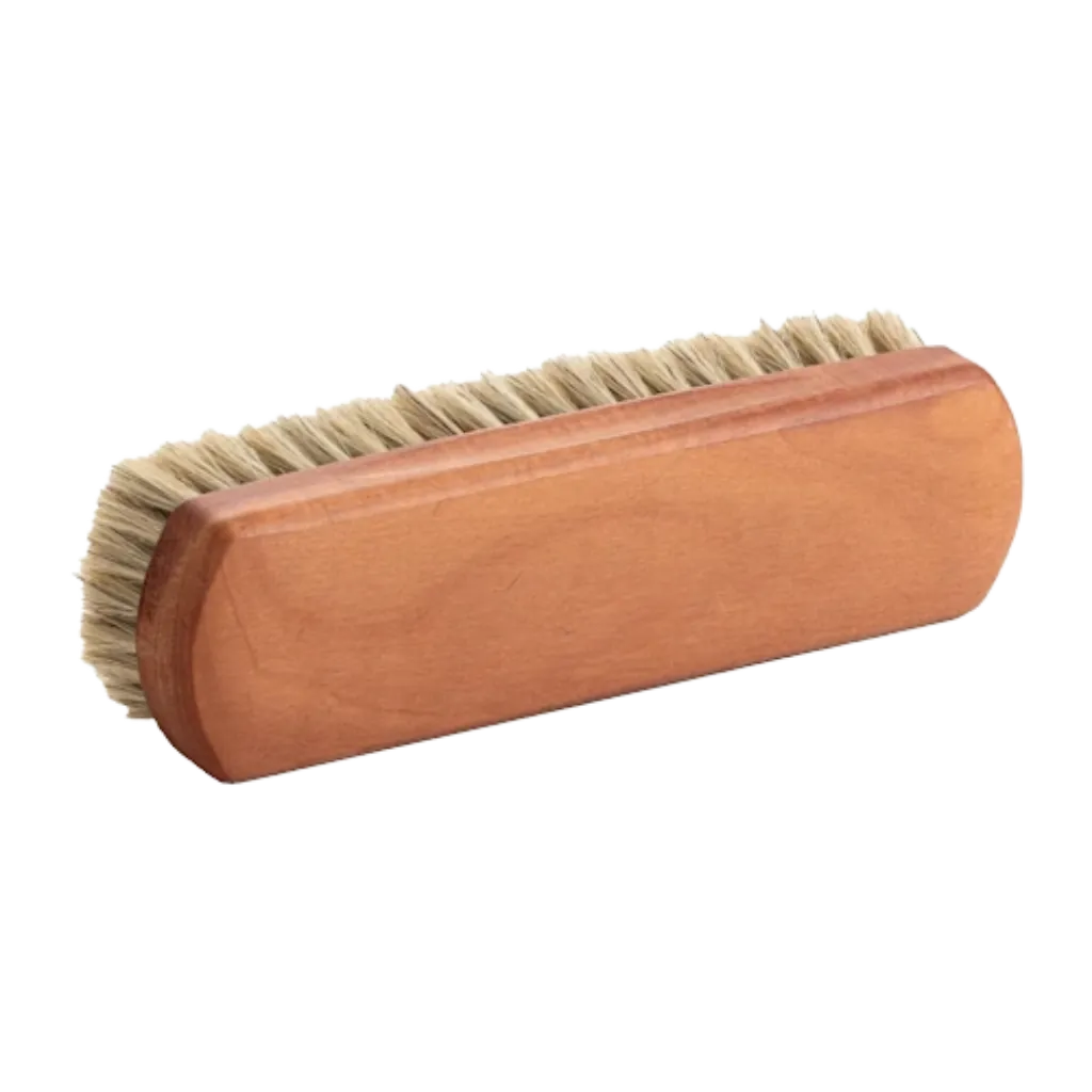 VISCURA Reinigungsbürste aus Birnenholz mit Rosshaarborsten, ideal für Lederpflege und Autopflege.