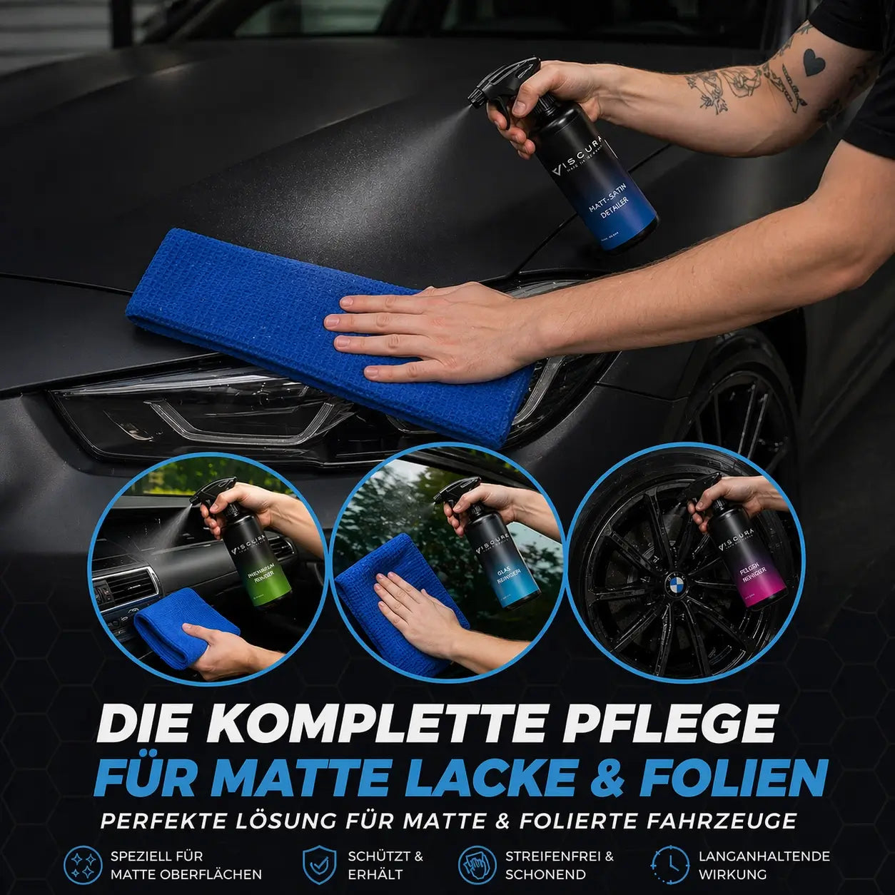 Mattlack Komplett Set - Für Matte/Folierte Autos
