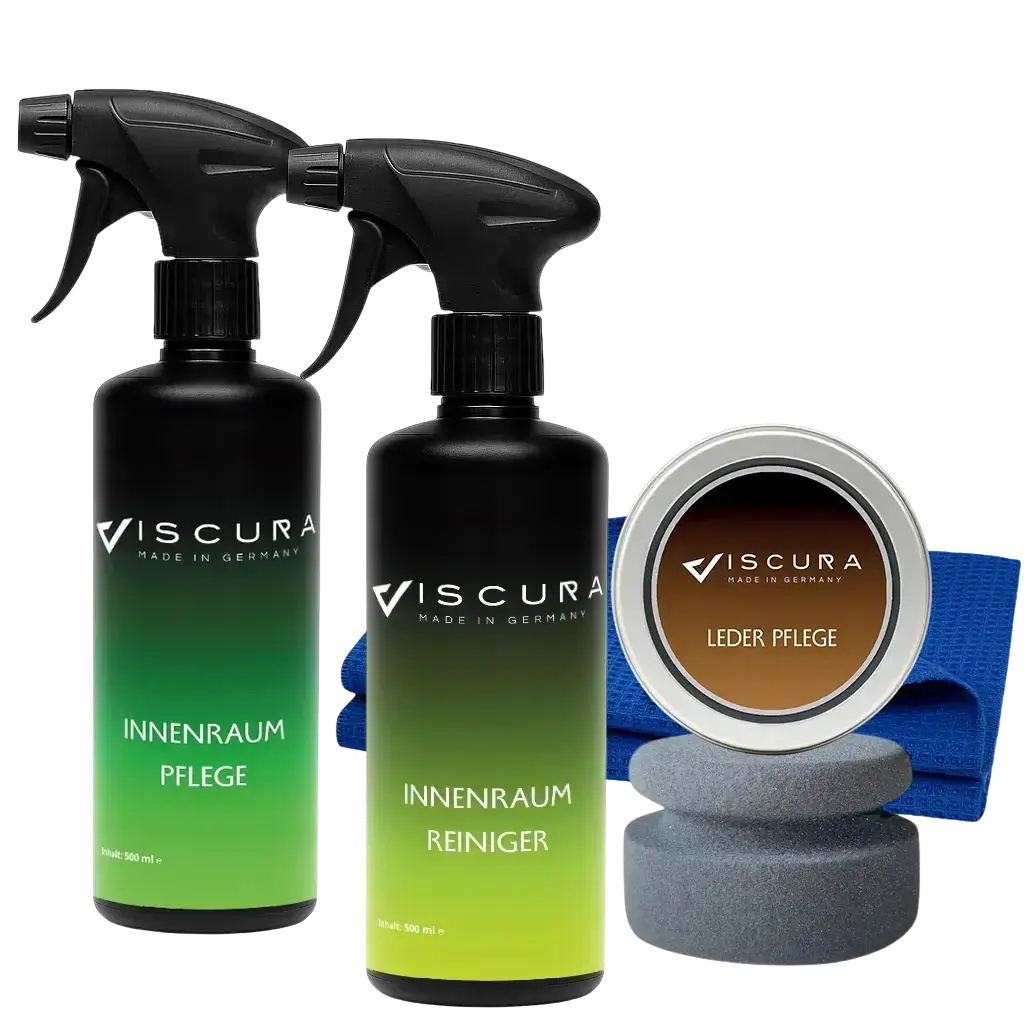 VISCURA All-in-One Interieur Set mit Innenraumreiniger, Pflege und Lederpflege für optimale Autopflege.