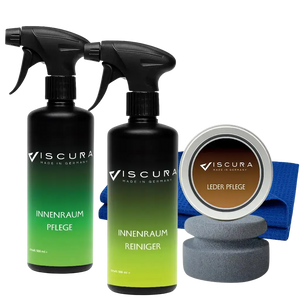 VISCURA All-in-One Interieur Set mit Innenraumreiniger, Pflege und Lederpflege für optimale Autopflege.