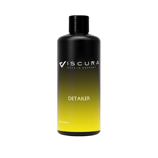Viscura Detailer 500ml bottle for car care, featuring advanced sealing technology and a glossy finish.