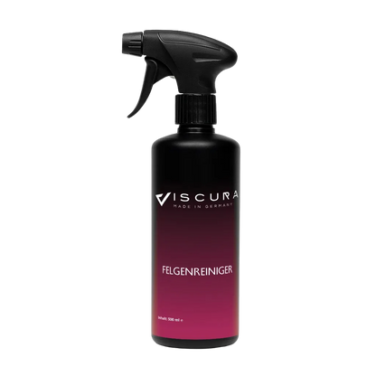 VISCURA Felgenreiniger 500ml Sprayflasche für effektive Autopflege, pH-neutral und säurefrei.