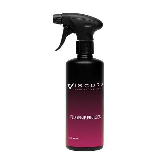 VISCURA Felgenreiniger 500ml Sprayflasche für effektive Autopflege, pH-neutral und säurefrei.