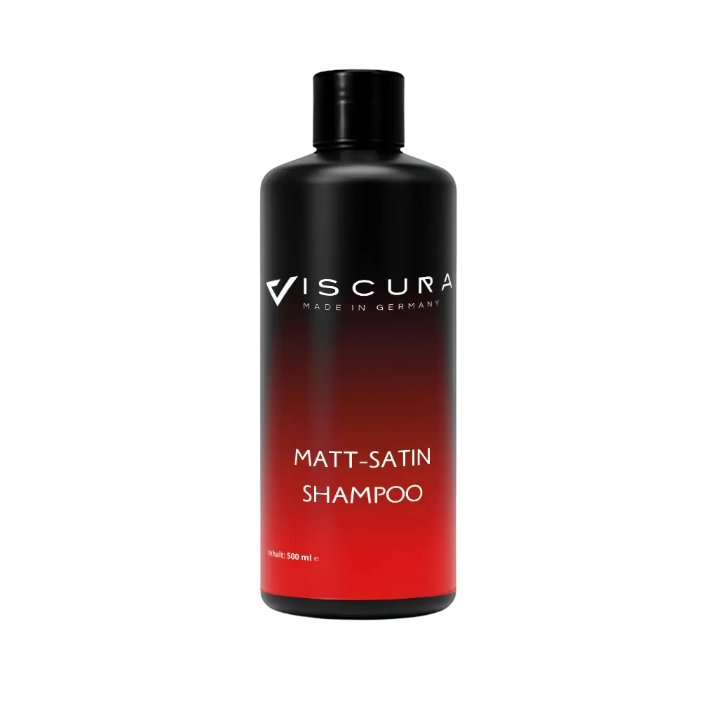 Viscura Matt-Satin Shampoo bottle for gentle cleaning of matte surfaces, perfect for auto detailing.