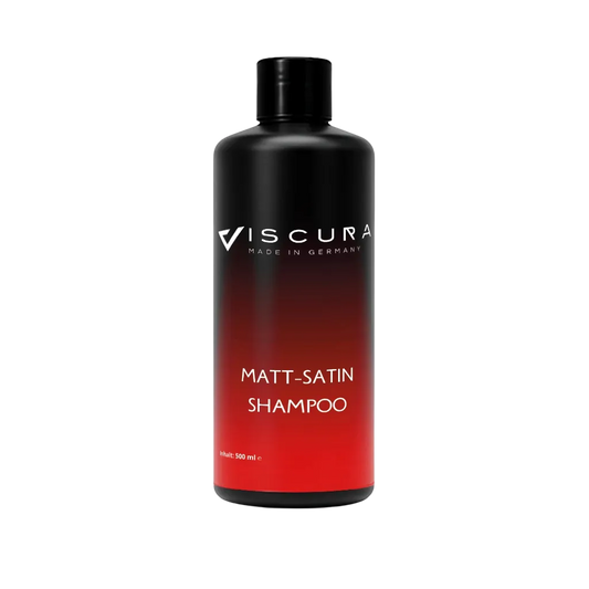 Viscura Matt-Satin Shampoo bottle for gentle cleaning of matte surfaces, perfect for auto detailing.