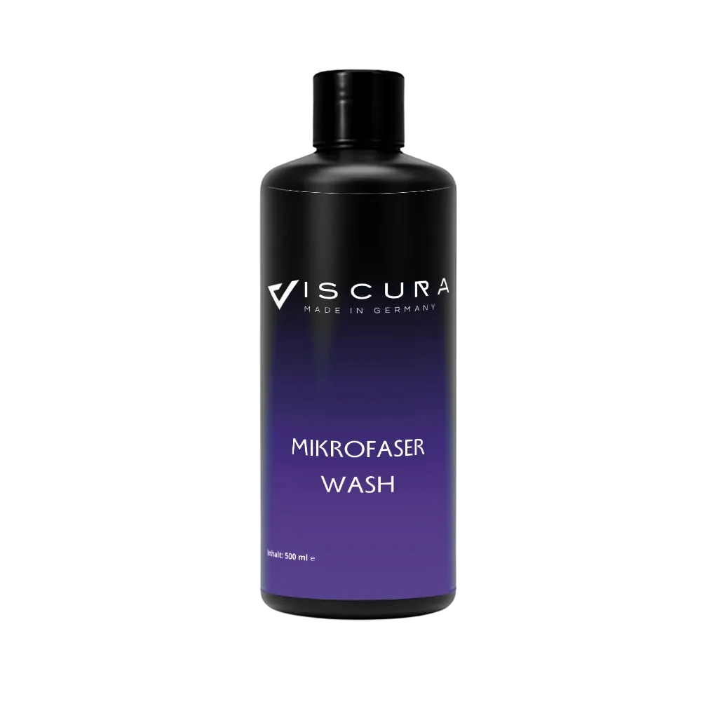 VISCURA Mikrofaserwash 500ml bottle for effective microfiber cleaning and maintenance for auto detailing.