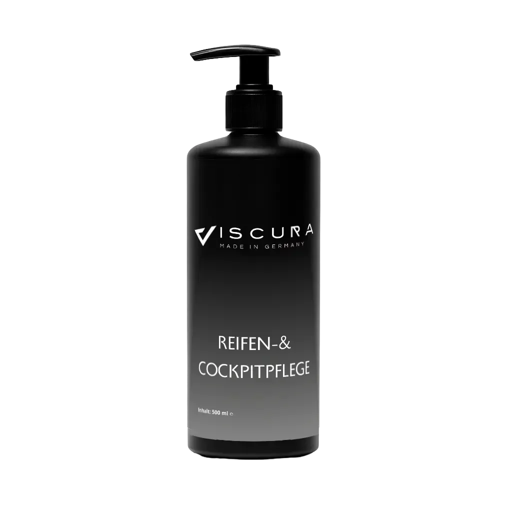 VISCURA Reifen- & Cockpitpflege 500ml Flasche für Autopflege, Reinigung und Schutz von Kunststoff- und Gummiteilen.