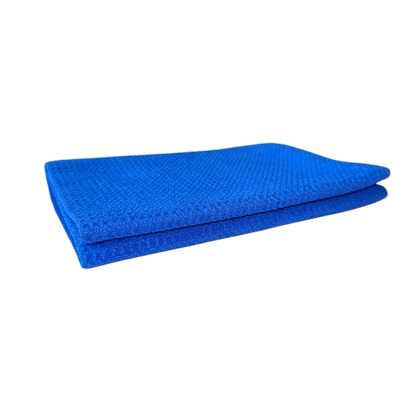 VISCURA Waffeltuch in Blau, ideal für streifenfreie Reinigung von Glas und Displays.