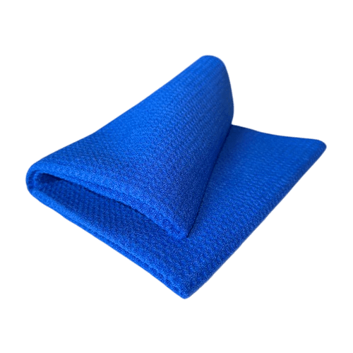 VISCURA Waffeltuch in Blau – Premium-Mikrofaser für streifenfreie Reinigung und hohe Saugkraft.